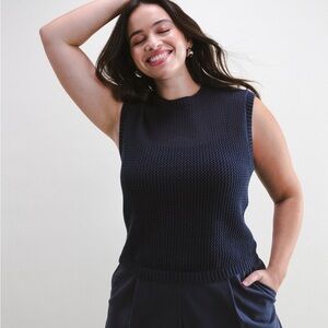 Chic Navy Sleeveless Sweater